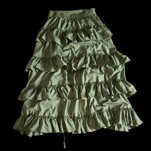 Elegant Green Ruffle Skirt